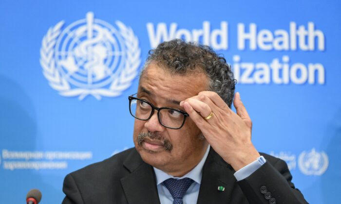 Le directeur général de l'Organisation mondiale de la santé (OMS), Tedros Adhanom Ghebreyesus, donne une conférence de presse au siège de l'OMS à Genève le 24 février 2020. (Fabrice Coffrini/AFP via Getty Images)