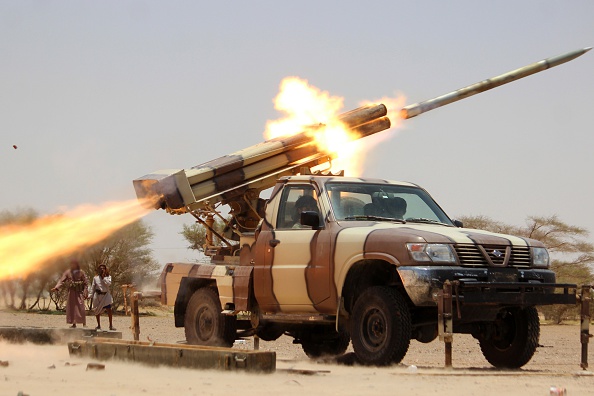 -Illustration -au Yémen des tirs de roquettes. Photo - / AFP via Getty Images.