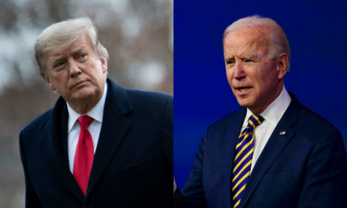 Le président Donald Trump (à gauche) et le candidat démocrate à la présidence Joe Biden, photos d'archives (Getty Images)