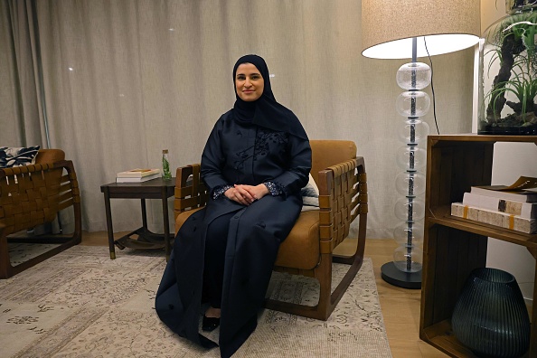 -La ministre d'État émiratie chargée des technologies de pointe, Sarah al-Amiri à Dubaï, le 1er février 2021. Photo par Giuseppe Cacace / AFP via Getty Images.