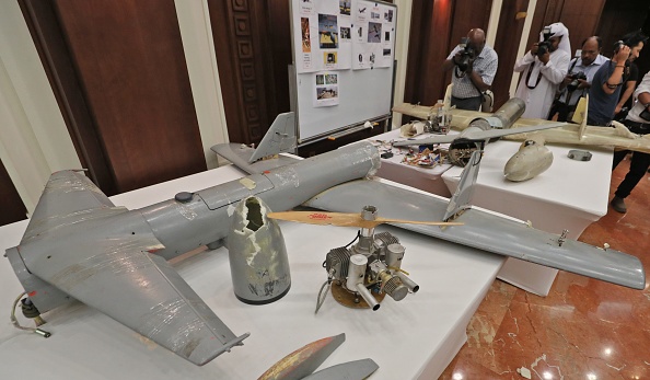 - Des drones de fabrication iranienne, ont été utilisés par des rebelles houthis au Yémen contre l’Arabie Saoudite. Photo par Karim Sahib / AFP via Getty Images.