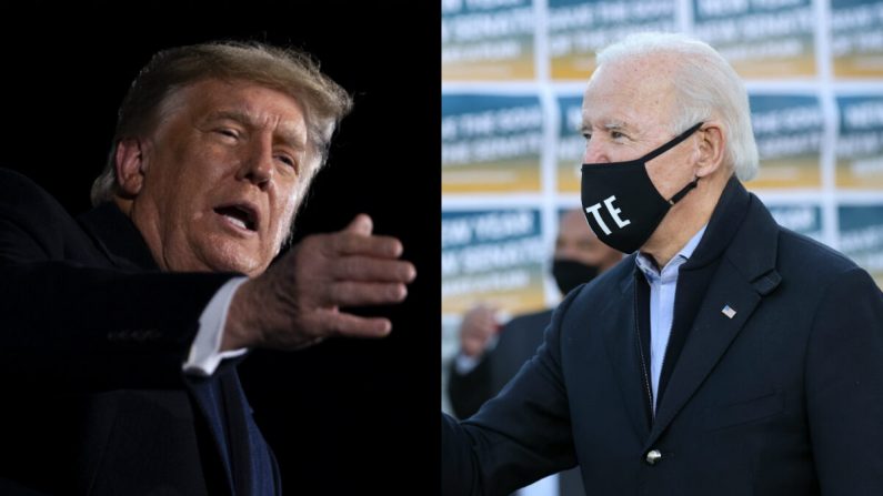L'ancien président américain Donald Trump (à gauche) et le président Joe Biden en photo. (Getty Images)