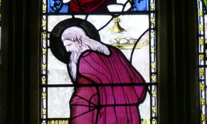 Dans l'église Saint-Jean-Baptiste de Yeovil, en Angleterre, un vitrail représente le saint patron des « woke » avec une auréole noire. (Domaine public)