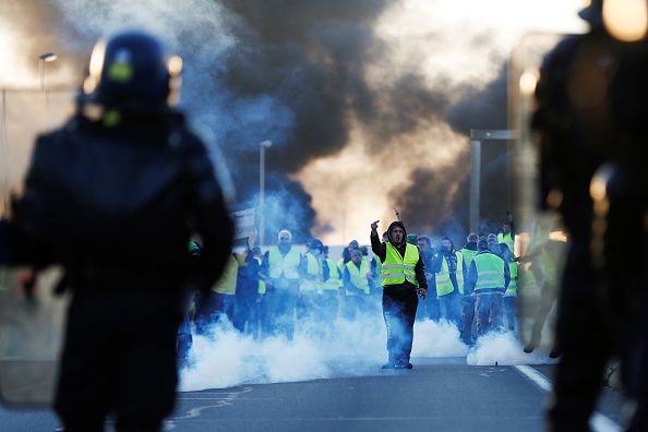 Manifestation "Gilets jaunes" le 18 novembre 2018 à Caen. (Photo :  CHARLY TRIBALLEAU/AFP via Getty Images)