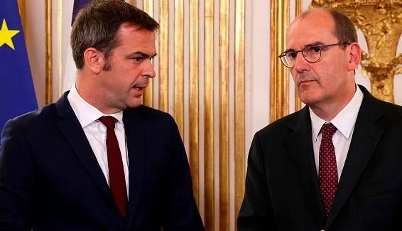 Le Premier ministre Jean Castex et le ministre de la Santé Olivier Véran (Photo :  THOMAS SAMSON/AFP via Getty Images)