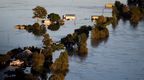 Les dommages causés par les inondations dans les régions de Windsor et Pitt Town le long de la rivière Hawkesbury dans le Grand Sydney le 24 mars 2021. Photo Lukas Coch / POOL / AFP via Getty Images.
