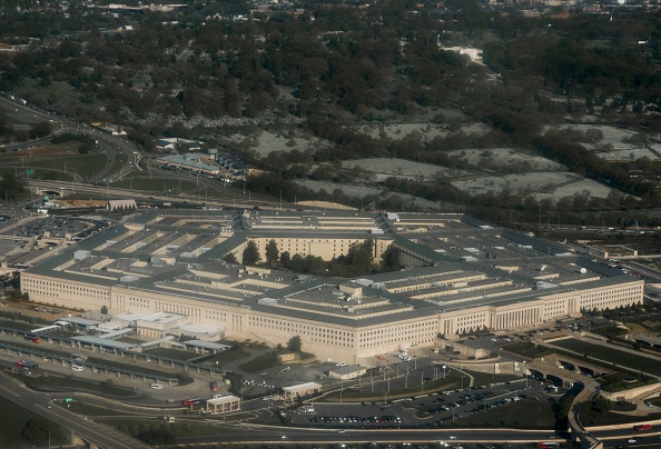 Vue aérienne du Pentagone à Arlington, en Virginie, à l'extérieur de Washington.       (Photo : SAUL LOEB/AFP via Getty Images)
