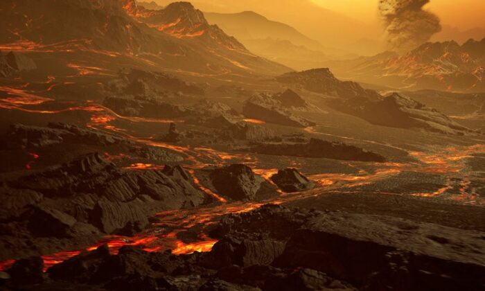 Impression d'artiste de la surface de la super-Terre chaude Gliese 486b récemment découverte. (RenderArea)