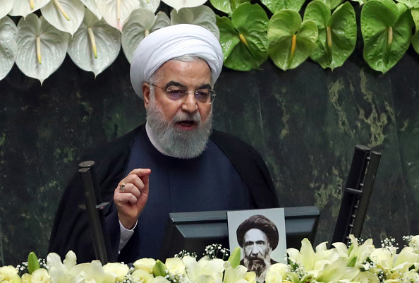 -Le président iranien Hassan Rohani, dit que la divulgation de l'enregistrement intervient « juste au moment où les (pourparlers) de Vienne semblait se débloquer » à Téhéran le 27 mai 2020. Photo par - / AFP via Getty Images.