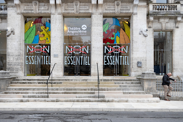  Le théâtre d'Angoulême  avant la cérémonie de remise des prix du 48e Festival international de la bande dessinée, le 29 janvier 2021. (Photo :  YOHAN BONNET/AFP via Getty Images)
