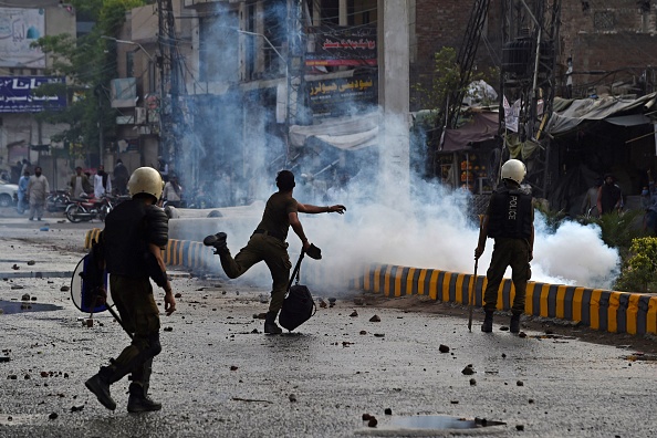 Manifestation à Lahore, le 12 avril 2021. (Photo : ARIF ALI/AFP via Getty Images)