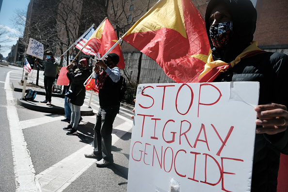 -Les manifestants demandent à l'ONU de prendre des mesures contre le gouvernement éthiopien. Photo Spencer Platt/Getty Images.