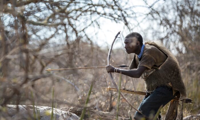 Chasseur Hadzabe en milieu naturel, dans le nord de la Tanzanie. (Katiekk/Shutterstock)