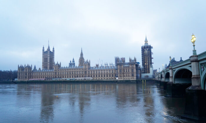 Le Parlement du Royaume-Uni à Londres, le 31 décembre 2020. (Niklas Halle'n/AFP via Getty Images)