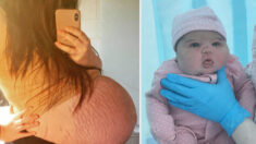 Une femme enceinte avait un ventre si imposant que les médecins ont pensé à un jumeau caché – elle donne naissance à un bébé de 5,9 kg