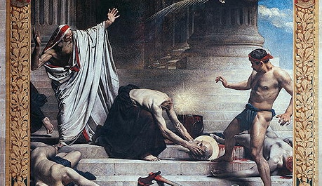 Détail du "Martyre de Saint Denis", 1885, par Léon Bonnat. Panthéon, Paris, France. (Domaine public)