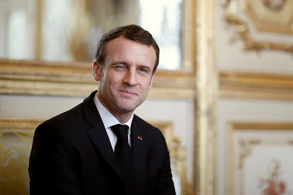 Le Président Emmanuel Macron à l'Élysée.  (Photo : BENOIT TESSIER/AFP via Getty Images)