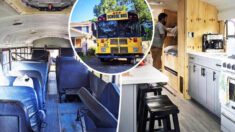 Une famille transforme un vieux bus scolaire en maison sur roues et planifie un voyage d’un an, après que le père a perdu son emploi