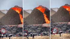 Vidéo choquante : des spectateurs surpris en train de jouer au volley-ball devant le volcan en éruption en Islande