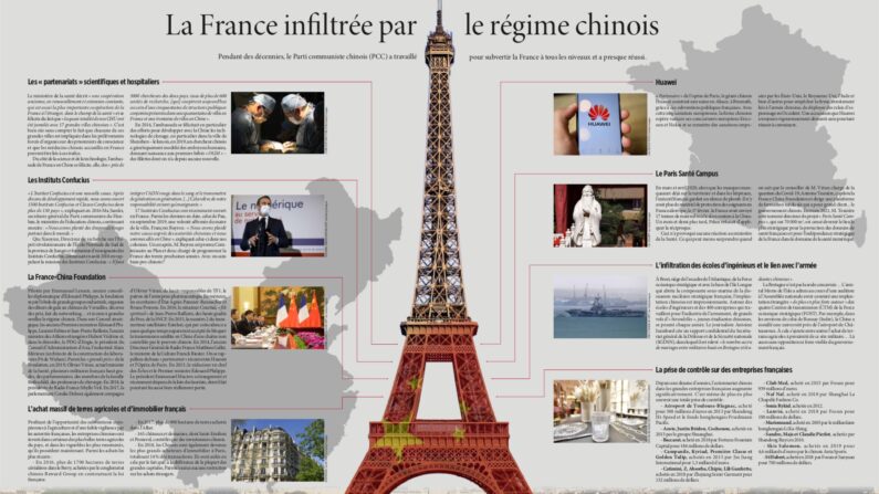 Infographie sur l'infiltration de la France par le parti communiste chinois (Epoch Times)