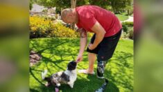 Une chienne doublement amputée, sauvée d’un foyer qui la maltraitait, est adoptée par un policier qui a perdu une jambe dans un accident