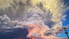 Une photographe prend la photo incroyable d’un orage qui s’abat sur le Texas au coucher du soleil en le poursuivant