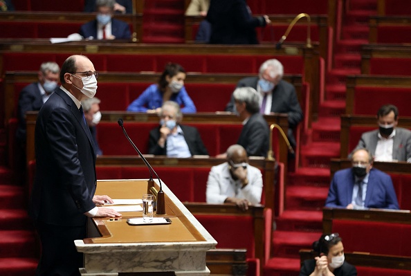 Le Premier ministre Jean Castex à l'Assemblée. (Photo : THOMAS COEX/AFP via Getty Images)