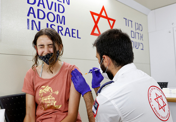  Israël incite désormais davantage de jeunes de 12 à 15 ans à se faire vacciner, en raison de nouvelles épidémies attribuées à la variante Delta, plus infectieuse. (Photo : JACK GUEZ/AFP via Getty Images)