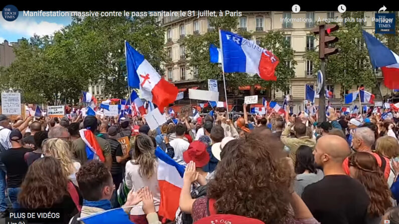 Manifestations à Paris le 31 juillet 2021 (photo Epoch Times)