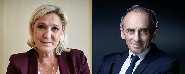  Marine Le Pen et Eric Zemmour. (Photo :  STEPHANE DE SAKUTIN,JOEL SAGET/AFP via Getty Images)