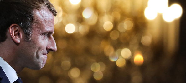 Le Président Emmanuel Macron à l'Élysée. (Photo :  STEFANO RELLANDINI/AFP via Getty Images)