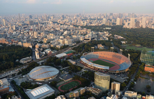 vue aérienne du stade. Olympique national qui accueillera la cérémonie d'ouverture et de clôture, Photo Atsushi Tomura /Getty Images.