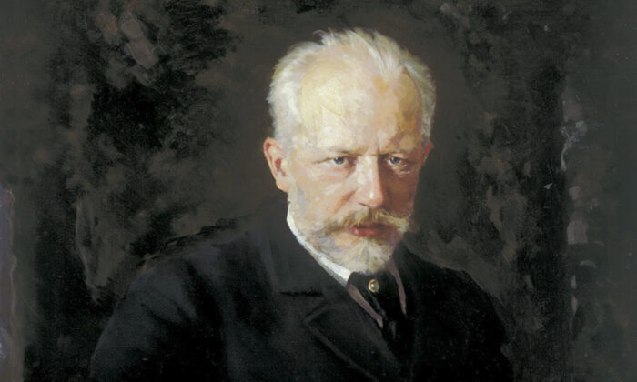 Détail d'un portrait de Piotr Ilitch Tchaïkovski, 1893, par Nikolaï Dmitriïevitch Kouznetsov. Galerie Tretyakov. (PD-US)