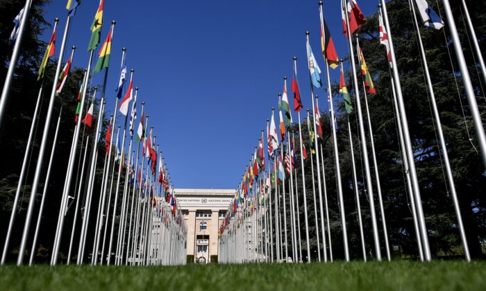 Le "Palais des Nations" qui abrite les bureaux de plusieurs organisations des Nations unies basées à Genève, le 4 septembre 2018. (Fabrice Coffrini/AFP via Getty Images)
