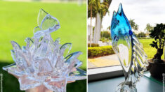 VIDÉO : un artiste souffleur de verre transforme du verre fondu en fleurs de lotus, en colibris et bien plus encore