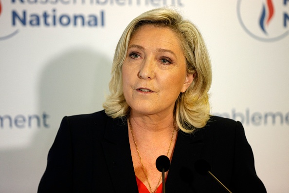 .Marine Le Pen présidente du RN , candidate à la présidentielle. (Photo : GEOFFROY VAN DER HASSELT/AFP via Getty Images)