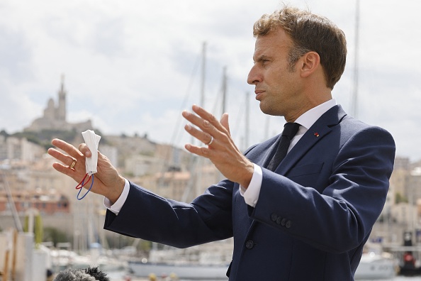 Le Président Emmanuel Macron à Marseille. (Photo : LUDOVIC MARIN/AFP via Getty Images)
