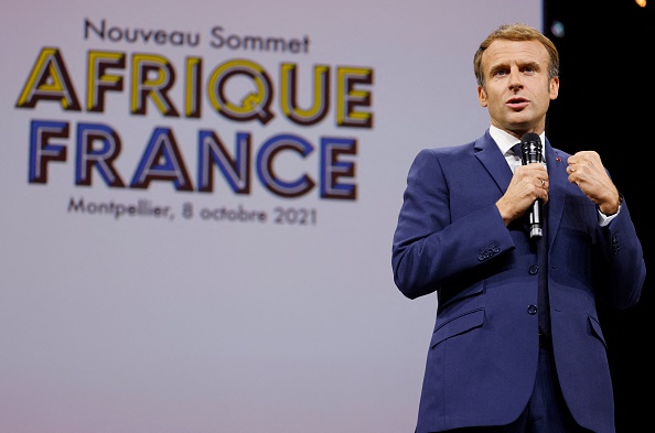 Le Président Emmanuel Macron au sommet Afrique-France à Montpellier. (Photo : LUDOVIC MARIN/AFP via Getty Images)