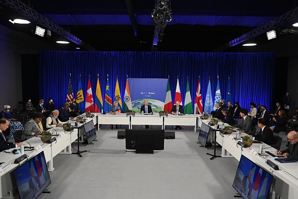 -L’ouverture de la COP 26 à Glasgow, le 2 novembre 2021, en Écosse. Photo de Brendan SMIALOWSKI / AFP via Getty Images.