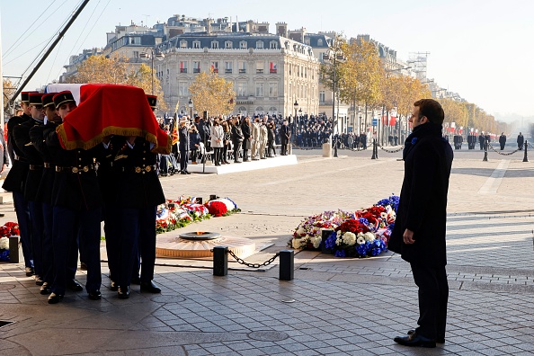 -Commémorations marquant le 103e anniversaire du 11 novembre. Armistice de 1918, mettant fin à la Première Guerre mondiale. Photo de Ludovic MARIN / POOL / AFP via Getty Images.