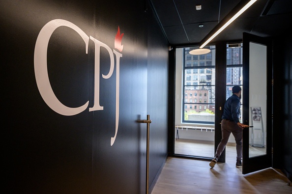 -Les bureaux du Comité pour la protection des journalistes (CPJ), à New York, le 5 octobre 2021. Photo par Ed JONES / AFP via Getty Images.