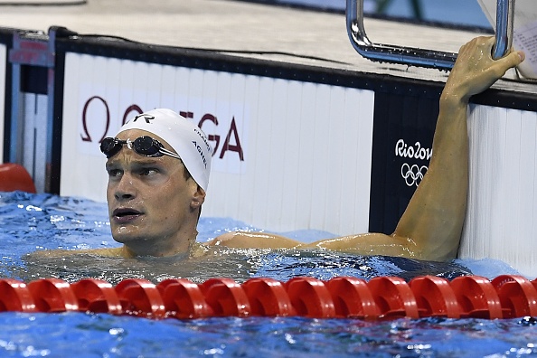 Le Français Yannick Agnel lors de l'épreuve de natation des Jeux olympiques de Rio 2016, le 7 août 2016.    (Photo : GABRIEL BOUYS/AFP via Getty Images)