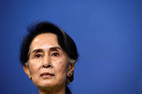 Aung San Suu Kyi. 
(Photo de Jonathan NACKSTRAND / AFP via Getty Images)