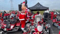 Bordeaux : plus de 1400 motards ont défilé en père Noël au profit des enfants malades du CHU