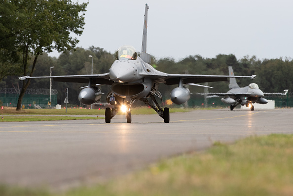 -Illustration- Le Danemark s'apprête à déployer quatre avions de chasse F-16 pour soutenir la mission de police aérienne de l'Otan dans la région. Photo BENOIT DOPPAGNE/BELGA MAG/AFP via Getty Images.