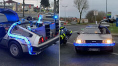 Somme: retour vers le futur pour les gendarmes qui contrôlent une DeLorean