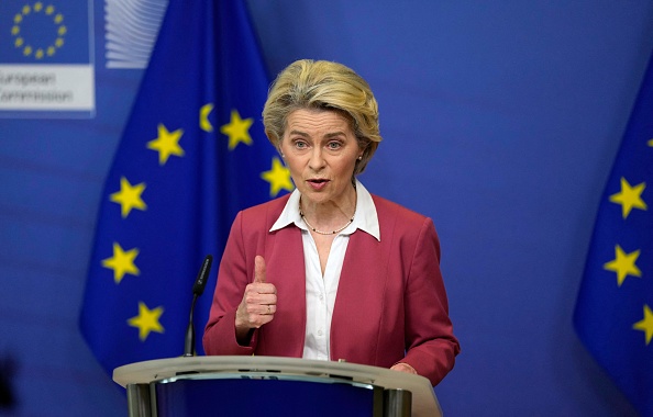 La présidente de la Commission européenne, Ursula von der Leyen. (Photo de Virginia Mayo / POOL / AFP via Getty Images.)