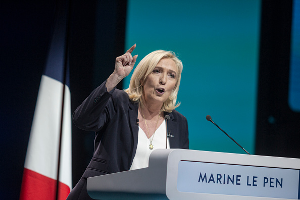 Marine Le Pen lance sa campagne présidentielle le 5 février 2022 à Reims, France.  (Sam Tarling/Getty Images)