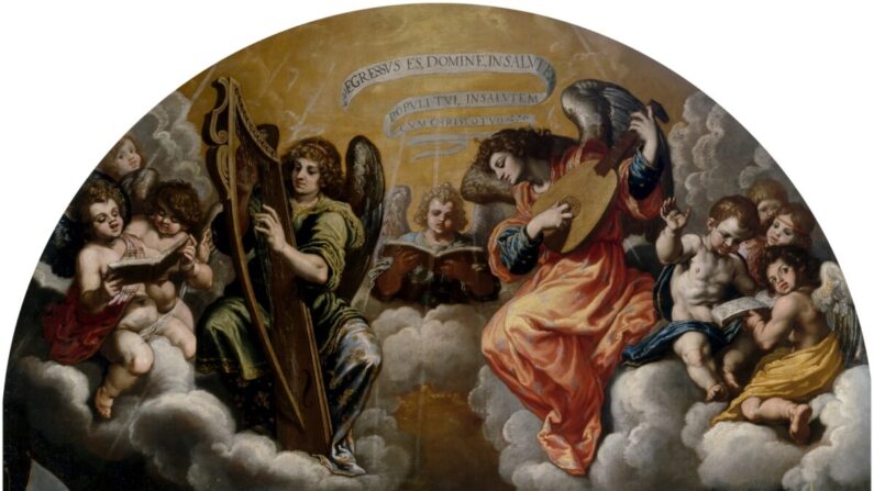 "Des anges musiciens apparaissent à Saint Hugo de Lincoln" de Vicente Carducho vers. 1632. Musée du Prado. (Domaine public)