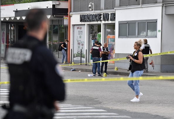 Attaque au couteau à Villeurbanne, dans la banlieue de Lyon, le 31 août 2019.  (Photo : PHILIPPE DESMAZES/AFP via Getty Images)
